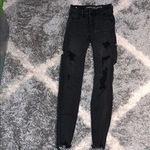 Distressed black jeans